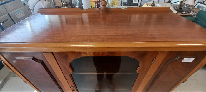 Vintage Honey Brown Display Hutch w/Drawers
