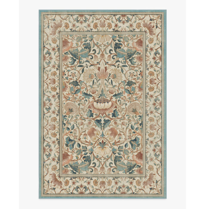 9x12-ft Lodden Tufted Rug in Soft Rose & Teal