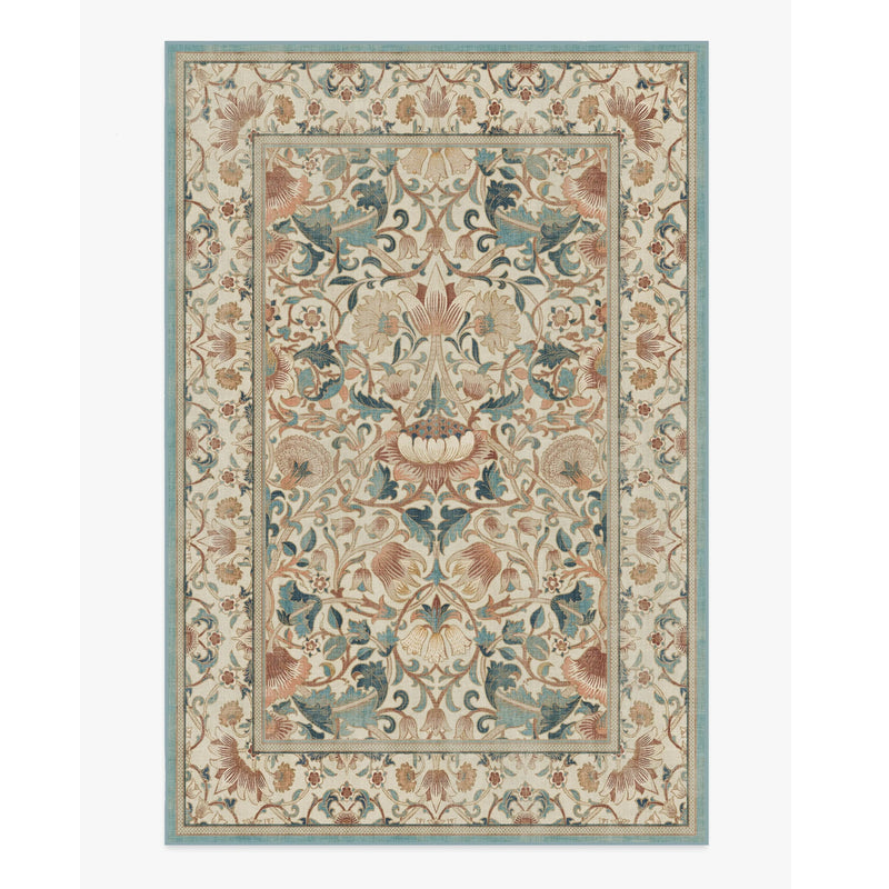 9x12-ft Lodden Tufted Rug in Soft Rose & Teal