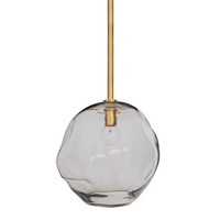 Regina Andrew Detroit 1-Light Outdoor Molten Pendant Glass Shade with Brass Base