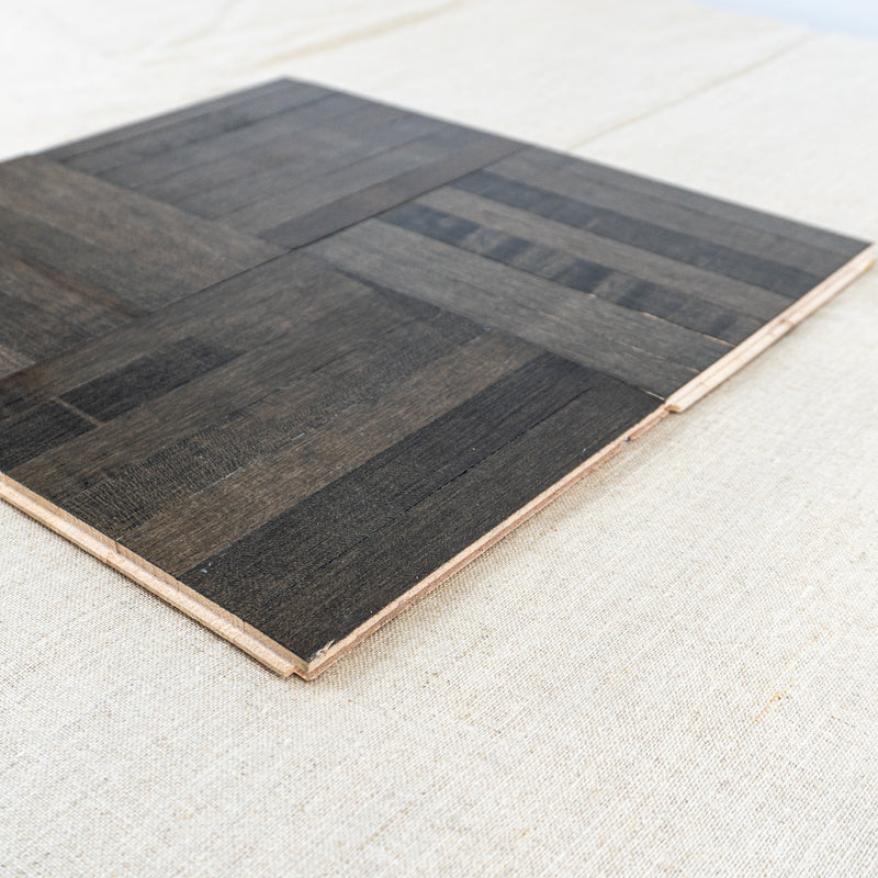 12" x 12" Maple 7-bar Parquet Flooring (60 sq ft/box) - Graphite