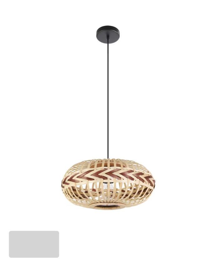 Eglo Pendant Lighting in Black and Wood