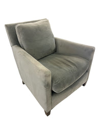 Grey Velvet Upholstered Armchair