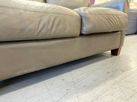 Moss Green Leather Loveseat