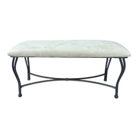 Beige Suede Bench and Iron Base