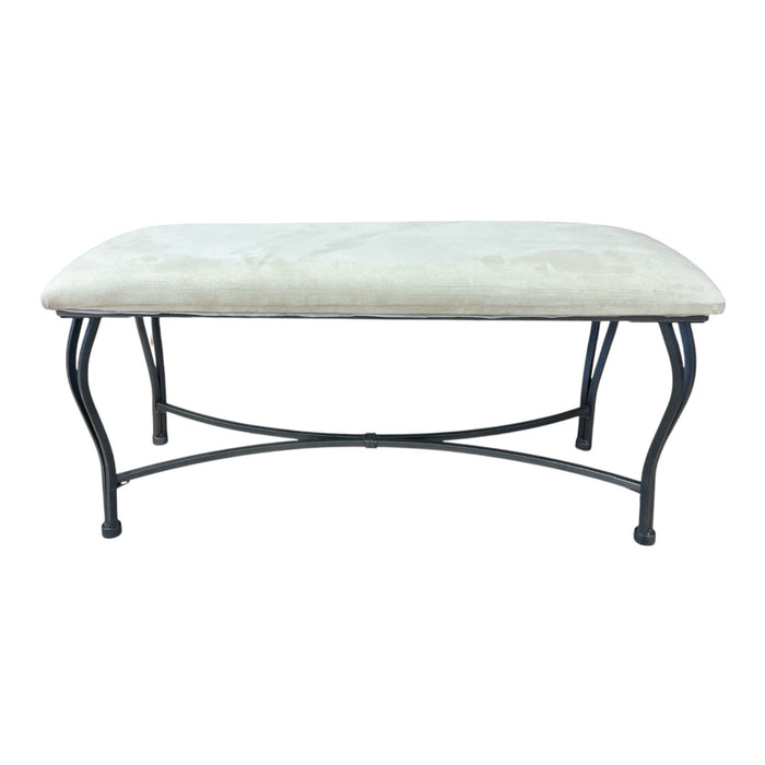 Beige Suede Bench and Iron Base