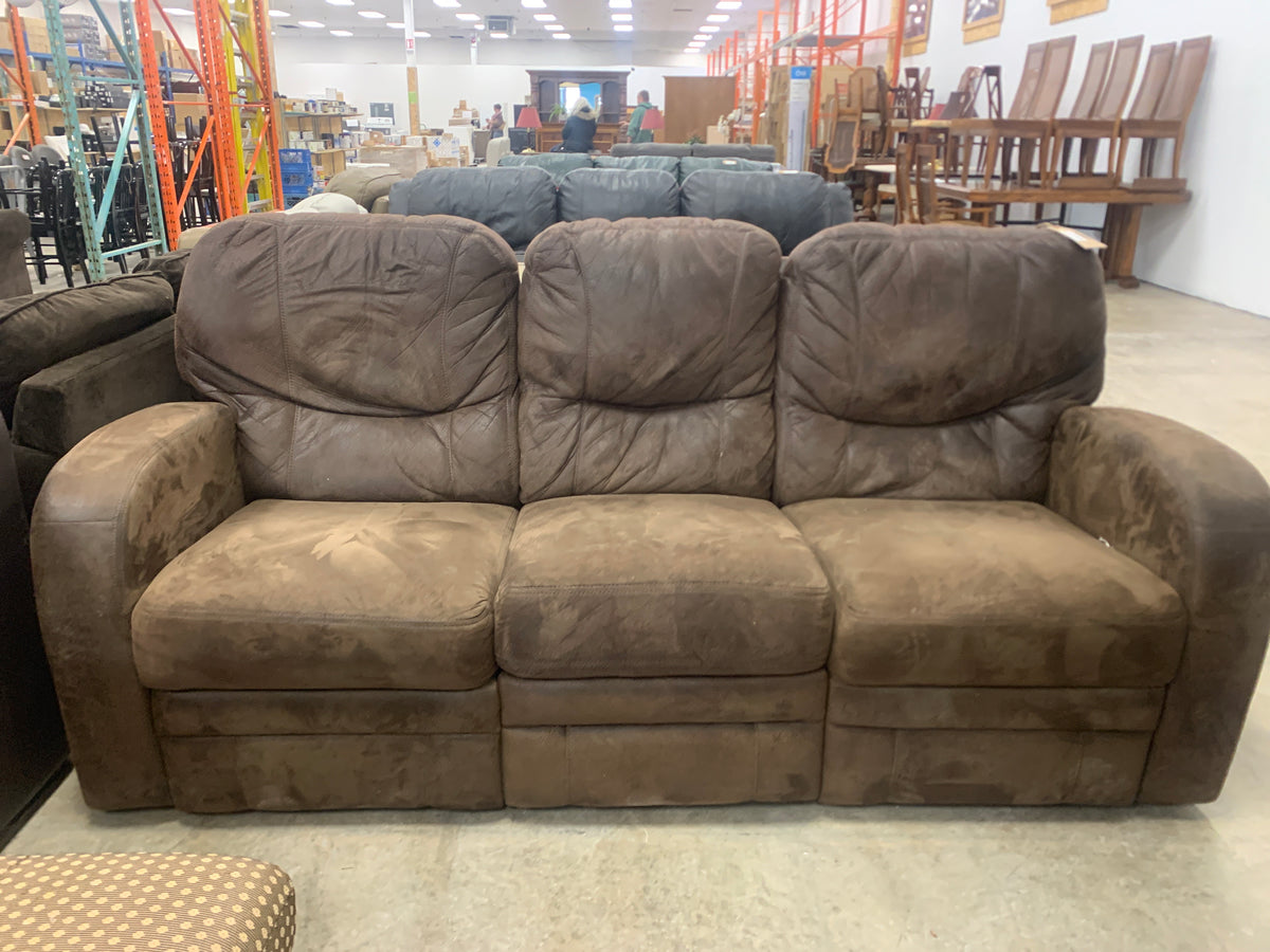 Brown Fabric 3 Seater Recliner