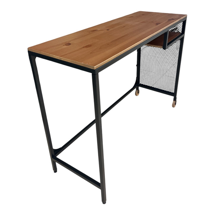 Narrow Wood and Mesh Desk