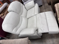 Light Grey Reclining Leather Loveseat