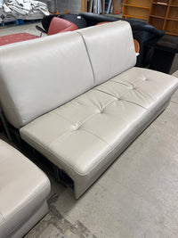 65" Beige Leather Sofa Bed