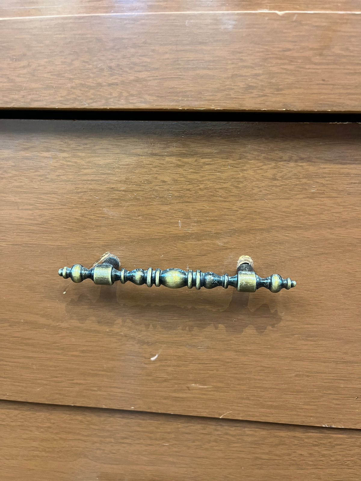 6 Drawer Dresser With Mixed Brass Hardware & Tapered Legs