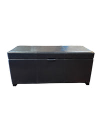 Dark Brown Storage Ottoman Bench With Handles & Lift Top