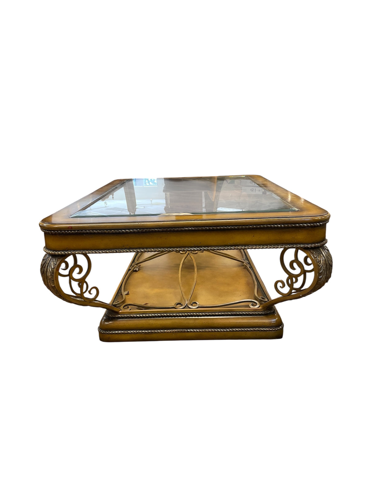 Glass Top Rectangular Coffee Table