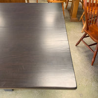 120-Inch W Summit Dining Table – Textured Dark Wood with Sculptural Base