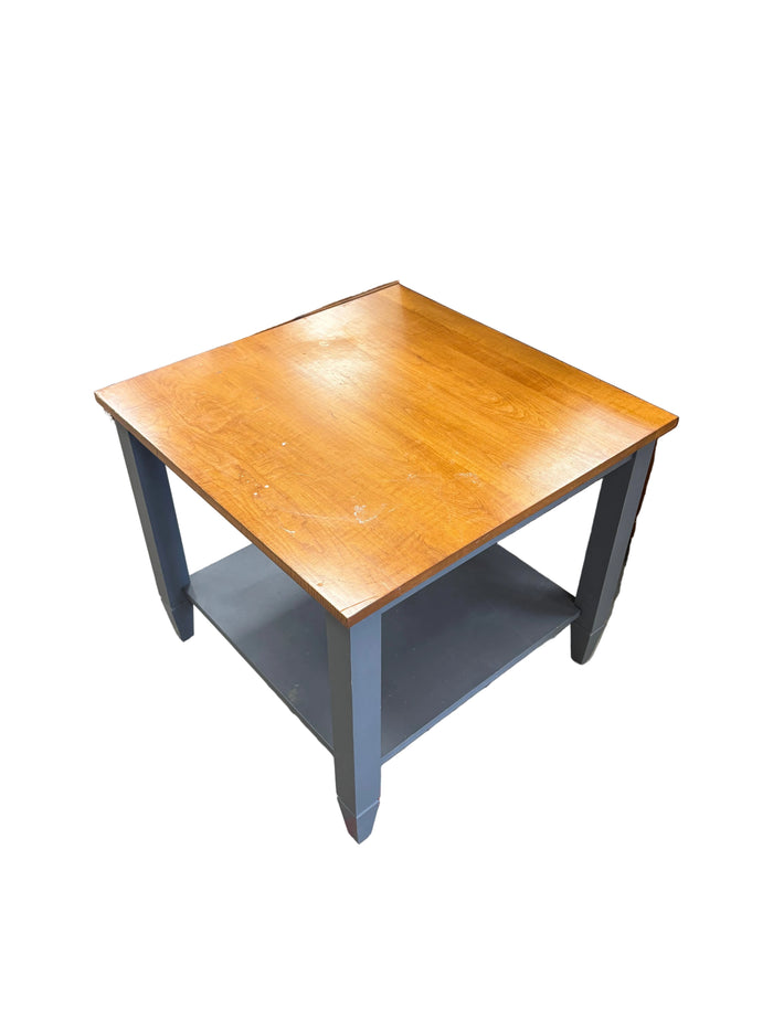 Two-Tone Square Wooden Side Table