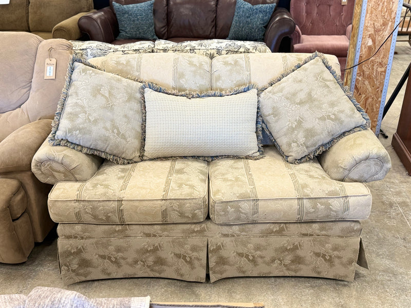 Beige Striped 2-Seater Sofa