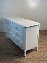 White Solid Wood 6-Drawer Dresser