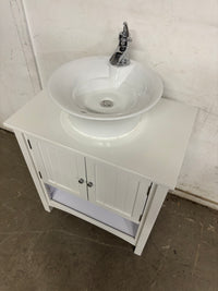 30”W Angel White Bathroom Vanity with Ceramic Sink