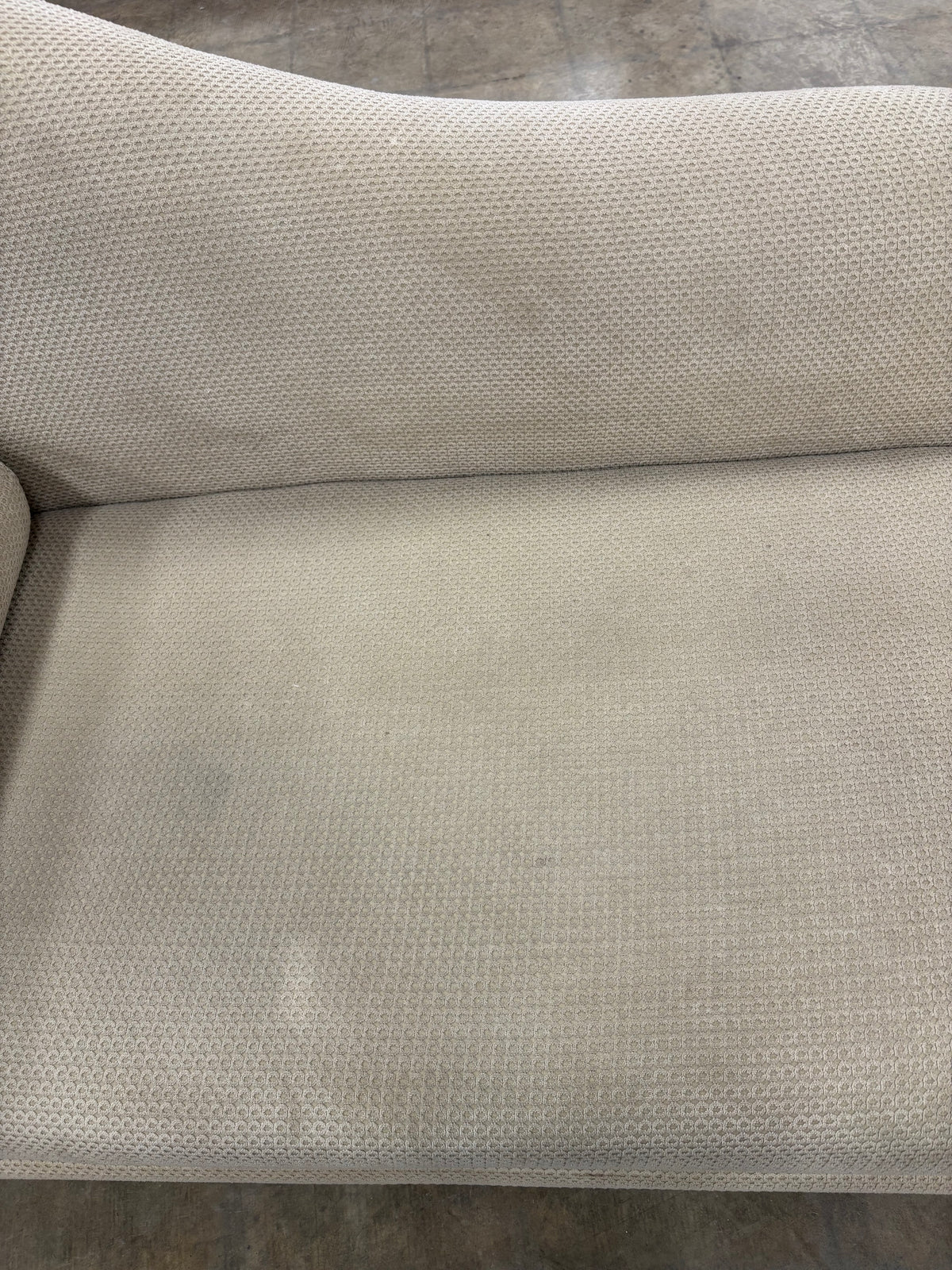 Cream Chaise Lounge Sofa with Cylindrical Bolster Pillow