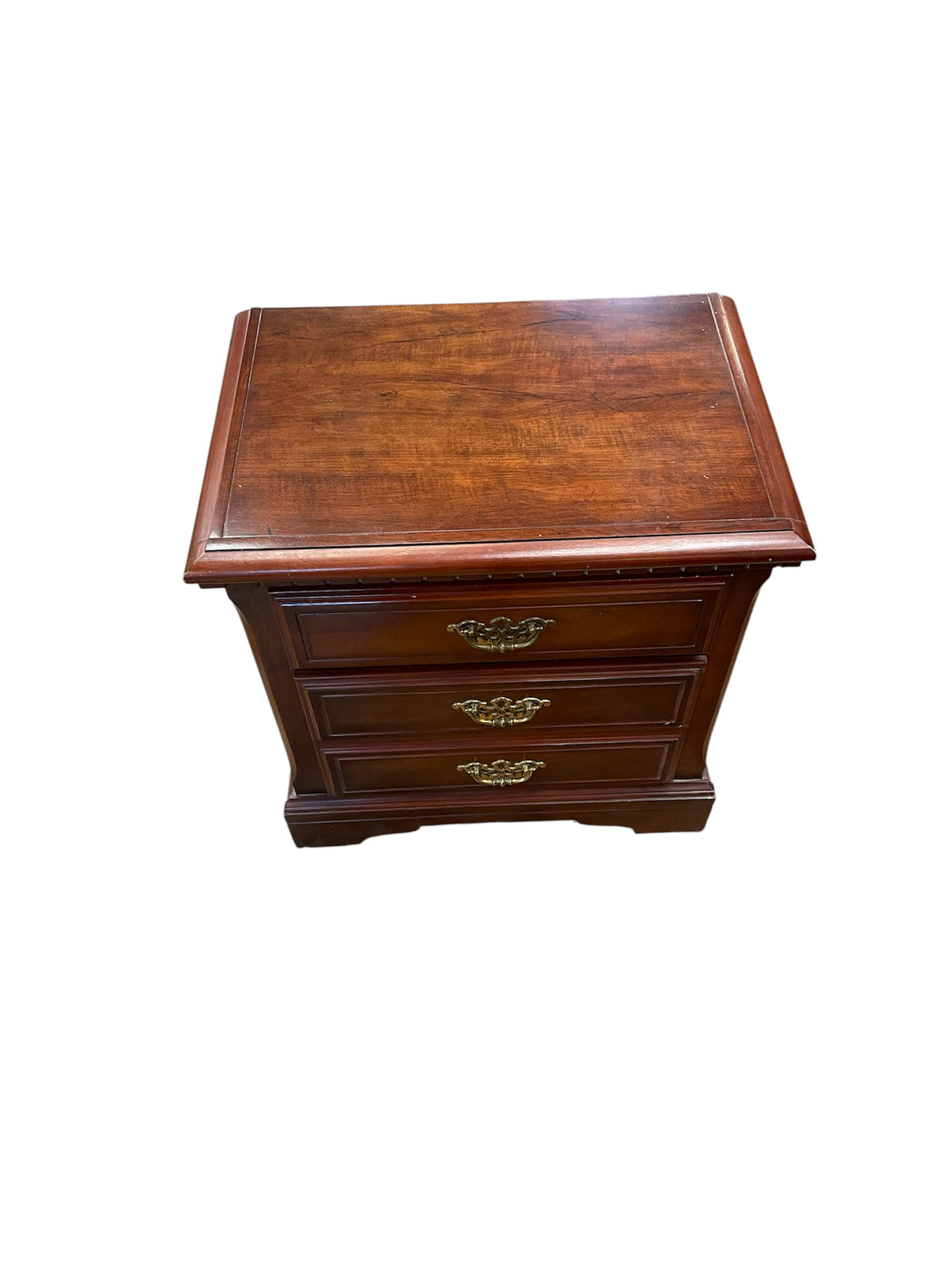 Solid Wood 3-Drawer Nightstand