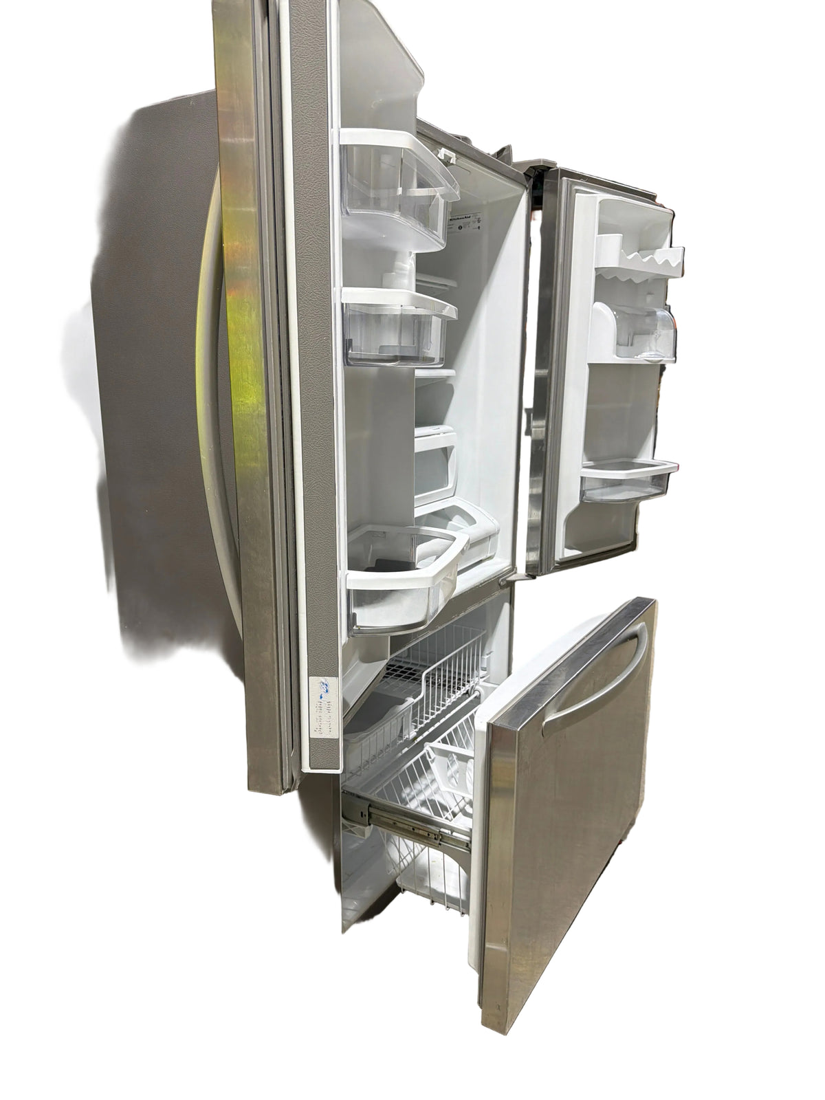 KitchenAid French Doors Stainless Steel Refrigerator Bottom Drawer Freezer