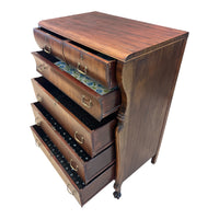Ornate Traditional 6-Drawer Tall Chest with Carved Feet