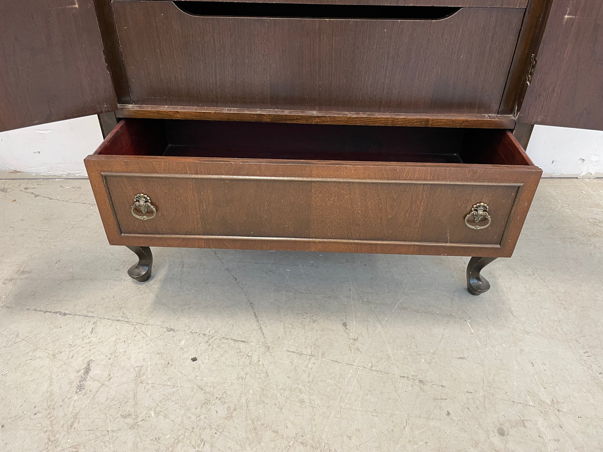 Sturdy Wood Buffet with Brass Hardware