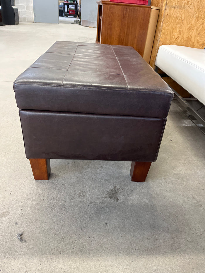39” Leatherette Storage Ottoman