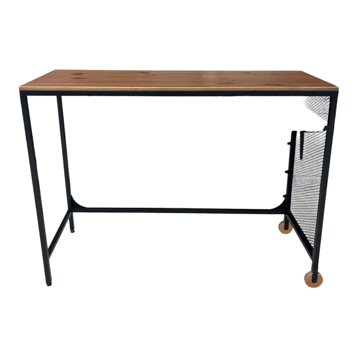 Narrow Wood and Mesh Desk