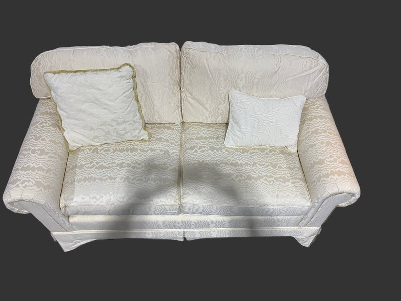 Ivory Demask Loveseat