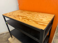 Metal Rectangular Wood Top Table