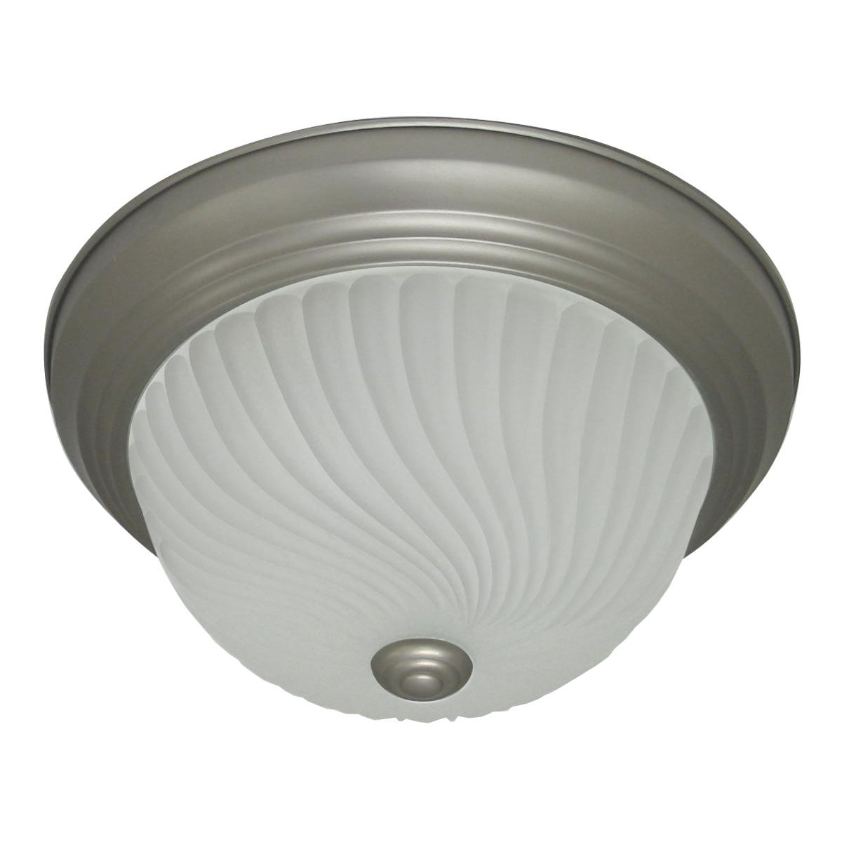 11-inch Flush Mount Ceiling Light in Pewter with Glass Shade - Set of 2