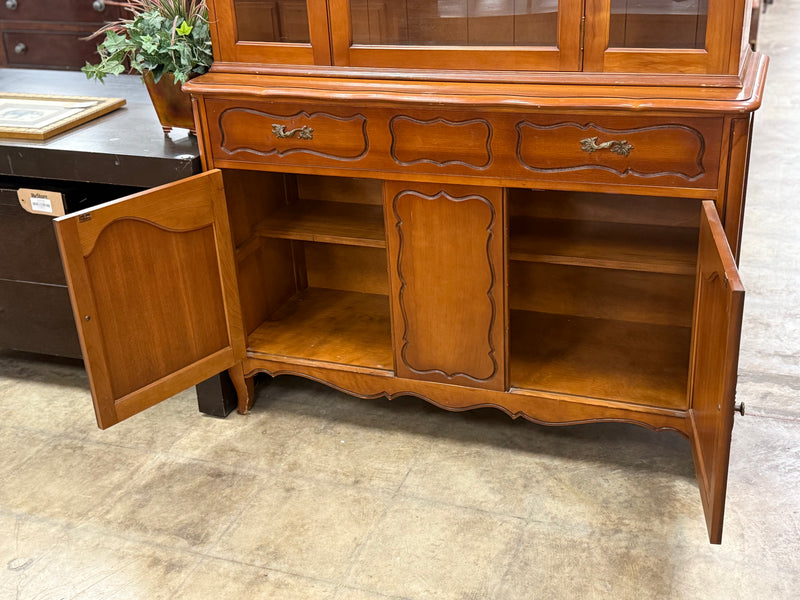 Light Honey Orange Brownish Dining Buffet with Hutch