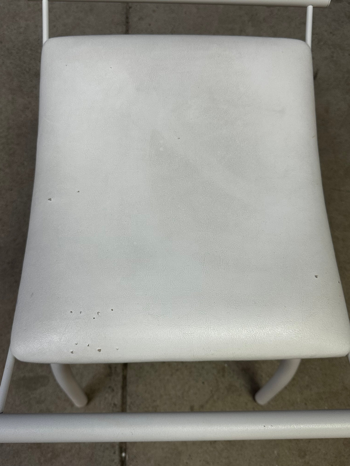 White Mid-century Modern Vanity Set/Desk With a Matching Stool