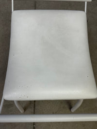 White Mid-century Modern Vanity Set/Desk With a Matching Stool