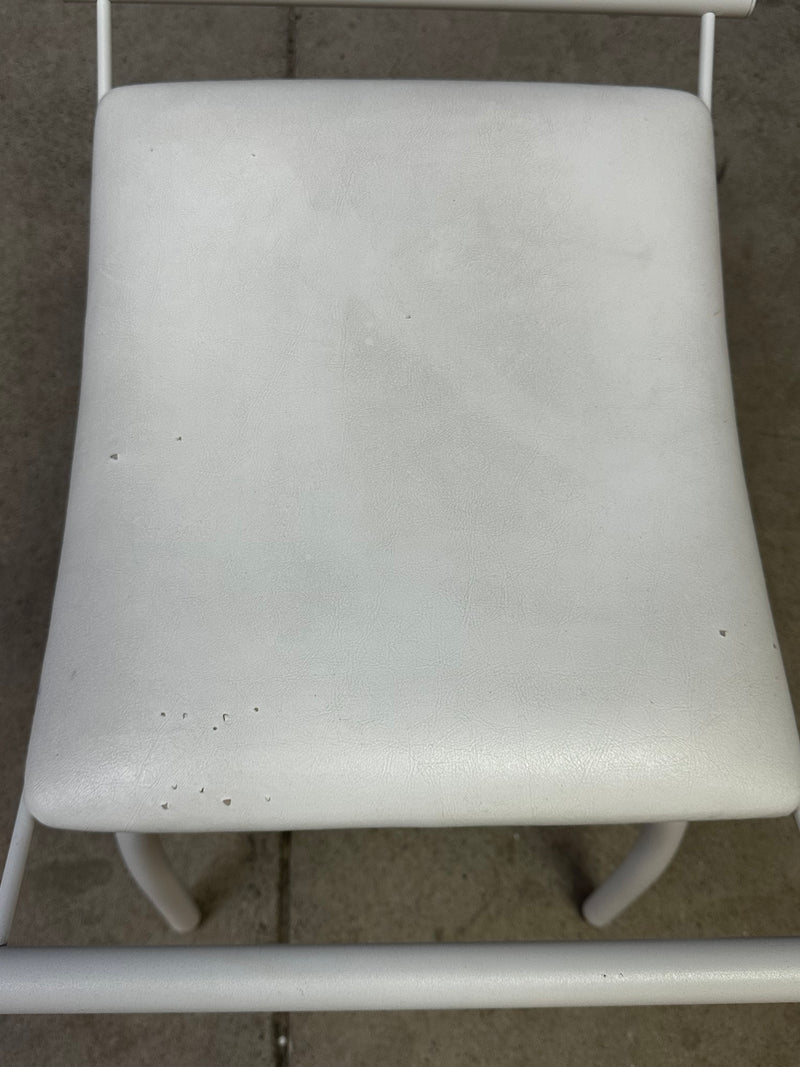 White Mid-century Modern Vanity Set/Desk With a Matching Stool