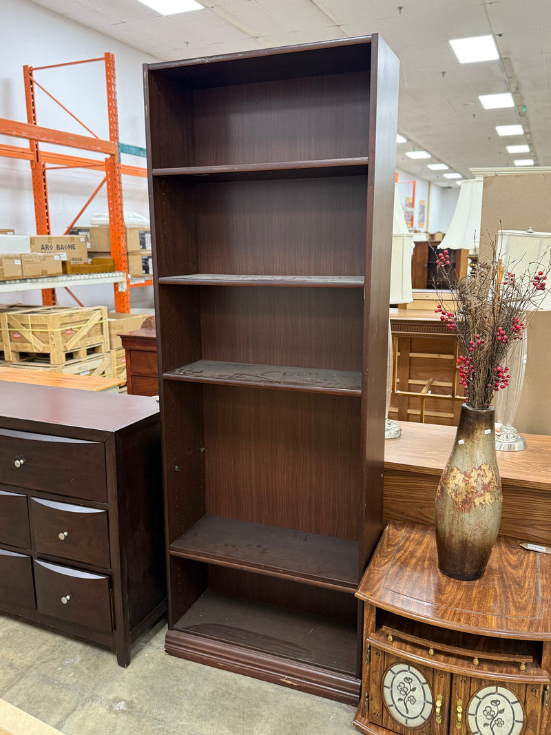 Deep Brown Wooden Bookshelf