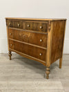 Four Drawer Solid Wood Dresser With Gold Hardware