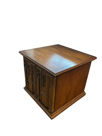 Engraved Solid Wood End Table