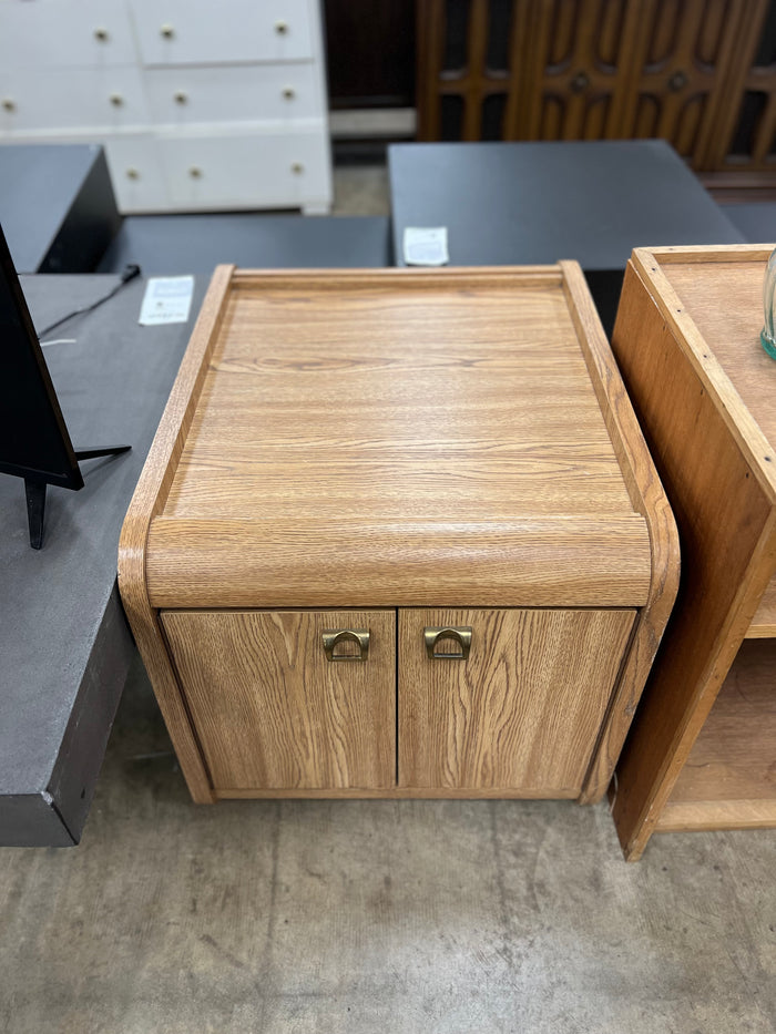 Wooden Nightstand w/ Brass Handles