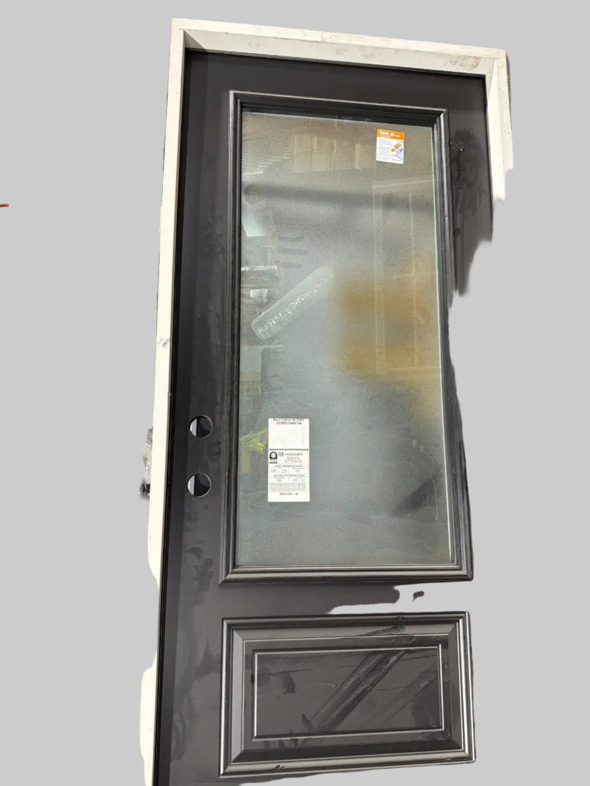 34 x 80 Masonite Prehung Steel Entrance Door in Black