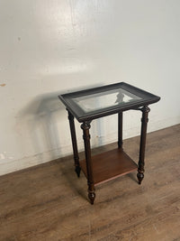 2-Tier Wood Iron Side Table
