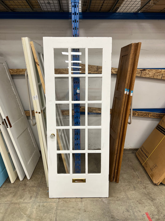 31"x 79.25" White 15 Glass Panelled Interior/Exterior Door