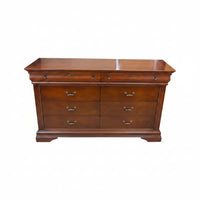 Large Cherry Wood Dresser with Mirror
