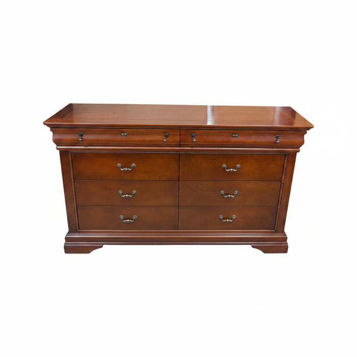 Large Cherry Wood Dresser with Mirror