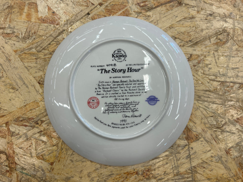 "The Story Hour" Limited Edition of Norman Rockwell Collectable Plate - with Authentication Certificate