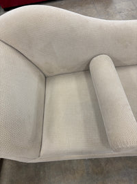Cream Chaise Lounge Sofa with Cylindrical Bolster Pillow