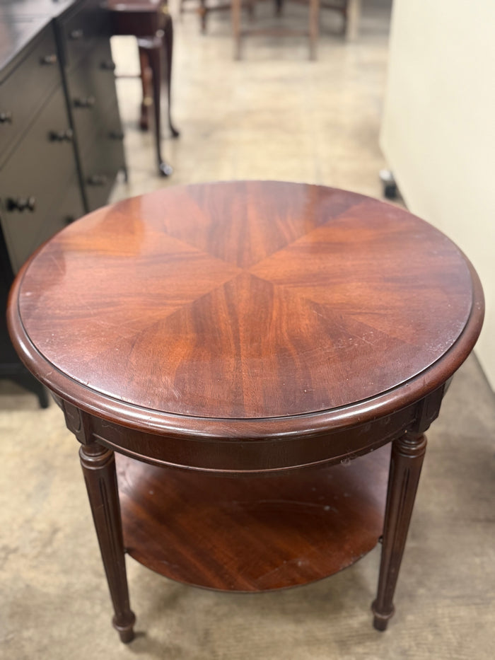 Dark Brown Circular Side Table