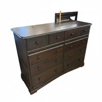 Dark Brown 7-Drawer Dresser with Mirror