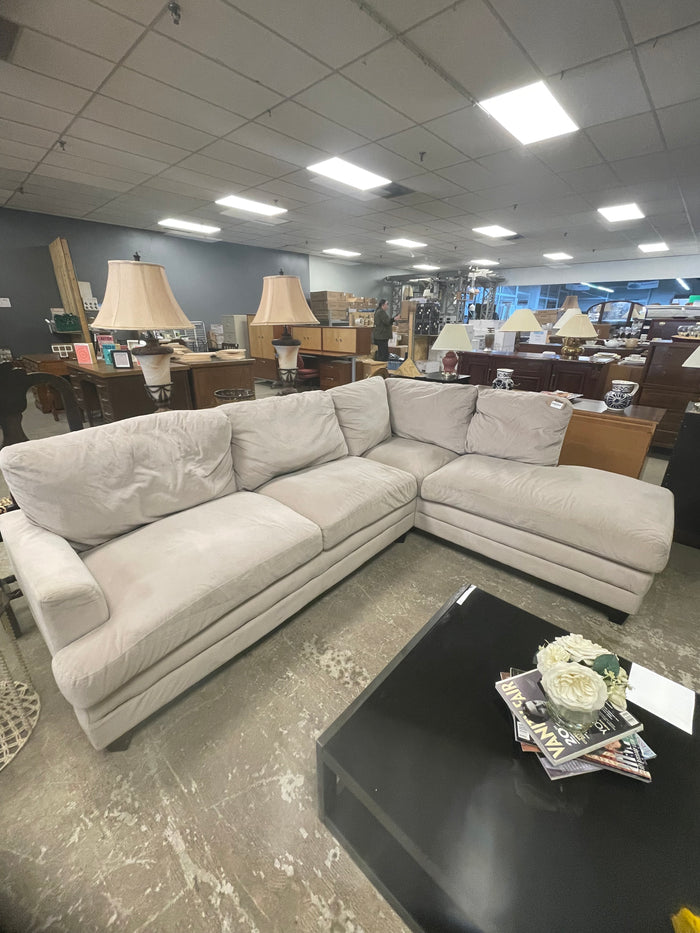 Beige Faux Suede Sectional